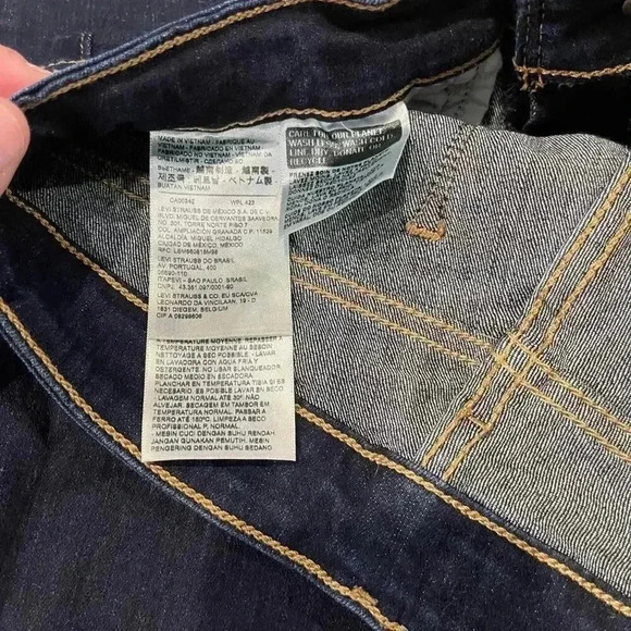 LEVI STRAUSS Mid-Rise Skinny Jean Denim Stretch Dark Wash Women’s Size W27 L30 - Picture 6 of 7